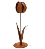 Roest decoratieve tulp 10x30 cm – Handgemaakte tuindecoratie, Verzenden, Nieuw