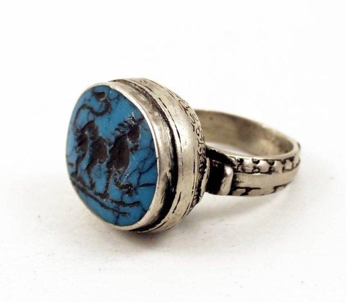 Afghan ring - Zilver, edelsteen - Afghanistan - 20e eeuw, Antiek en Kunst, Kunst | Niet-Westerse kunst