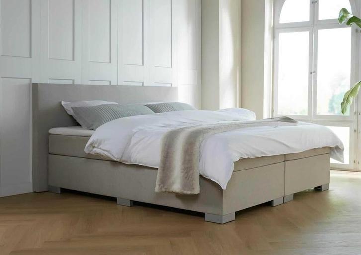 ACTIE! Boxspring Milano 160 200 Beige, Huis en Inrichting, Slaapkamer | Boxsprings, 160 cm, 200 cm, Beige, Tweepersoons, Nieuw