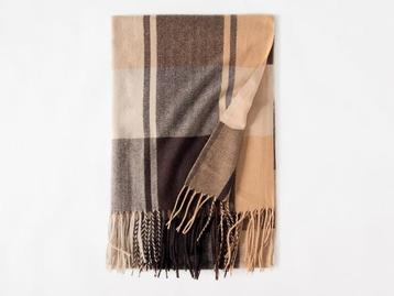 Veiling - Geruite luxe sjaal - Bruin tinten beschikbaar voor biedingen