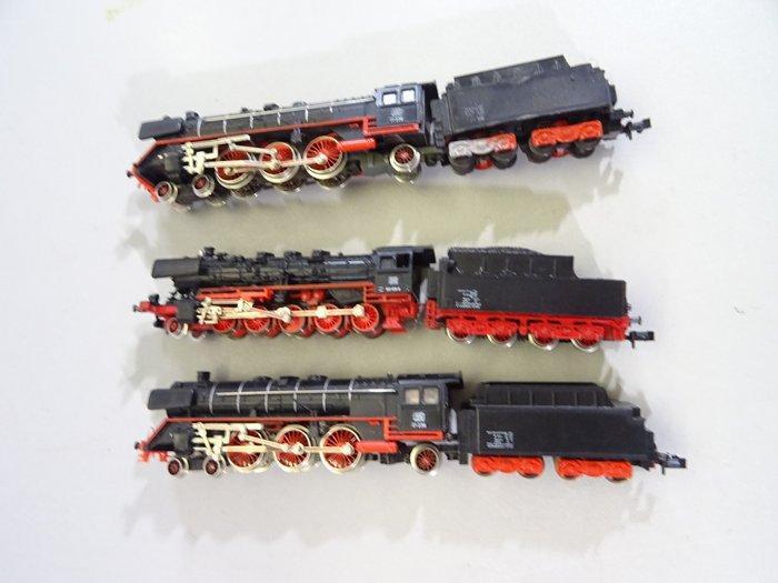 Fleischmann, Trix N - Stoomlocomotief met tender (3) - 3 Lok, Hobby en Vrije tijd, Modeltreinen | N-Spoor