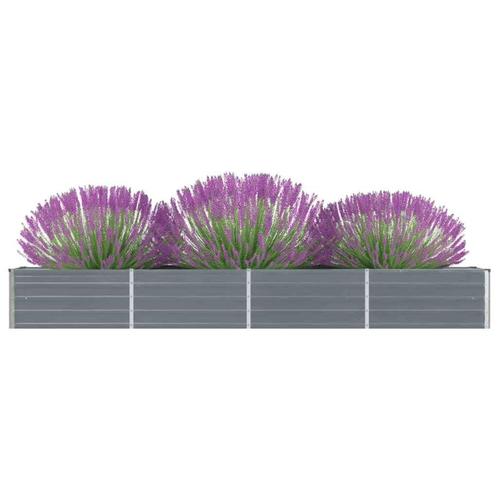 vidaXL Plantenbak verhoogd 320x40x45 cm gegalvaniseerd staal, Tuin en Terras, Bloembakken en Plantenbakken, 100 cm of meer, Nieuw