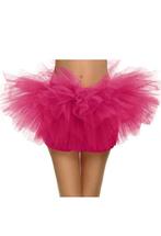 Korte Tutu Donkerroze Tule Rokje XS S M Roze Petticoat Rok D, Ophalen of Verzenden, Nieuw, Carnaval, Kleding