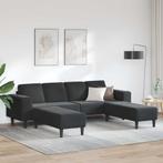 vidaXL Woonkamer Bank 3 pcs Zwart, Verzenden, Nieuw, Kunststof, 150 tot 200 cm