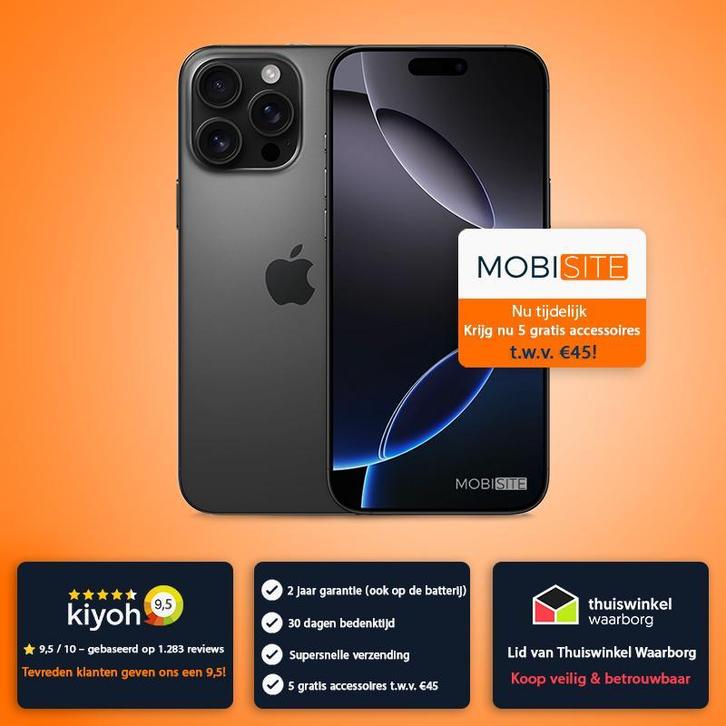 Apple iPhone 16 Pro / Met 5 gratis accessoires, Telecommunicatie, Mobiele telefoons | Apple iPhone, Zonder abonnement, iPhone 16 Pro