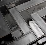 Visgraat tegels glans en mat zwart 7,5x30 cm, Doe-het-zelf en Verbouw, Tegels, Verzenden, Nieuw