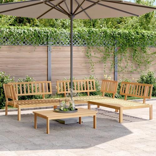 vidaXL 4-delige Loungeset pallet massief acaciahout, Tuin en Terras, Tuinsets en Loungesets, Loungeset, Nieuw, Hardhout, Verzenden