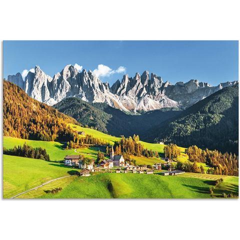 Artland Artprint Alpen bergen Santa Maddalena als, Huis en Inrichting, Woonaccessoires | Schilderijen, Tekeningen en Foto's, Nieuw