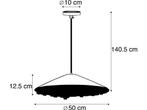 QAZQA franje - Art Deco Hanglamp met kap - 1 licht - Ø 500, Huis en Inrichting, Verzenden, Nieuw
