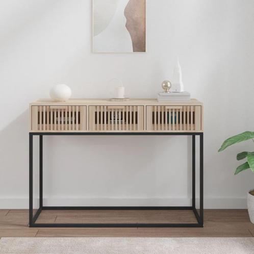 vidaXL Wandtafel 105x30x75 cm bewerkt hout en ijzer, Huis en Inrichting, Tafels | Bijzettafels, Nieuw, Verzenden