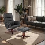 TV-fauteuil met krukje model I - zwart/bruin, Verzenden, Nieuw