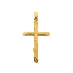 Gouden hanger van een kruis (religieuze kettinghanger), Sieraden, Tassen en Uiterlijk, Bedels, Overige merken, Goud, Gebruikt