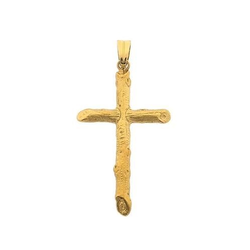 Gouden hanger van een kruis (religieuze kettinghanger), Sieraden, Tassen en Uiterlijk, Bedels, Gebruikt, Overige merken, Goud