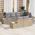 vidaXL 7-delige tuin bankset met beige kussens van poly, Verzenden, Nieuw, Rotan