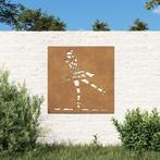 Wanddecoratie tuin balletdanserontwerp 55x55 cm cortenstaal, Verzenden
