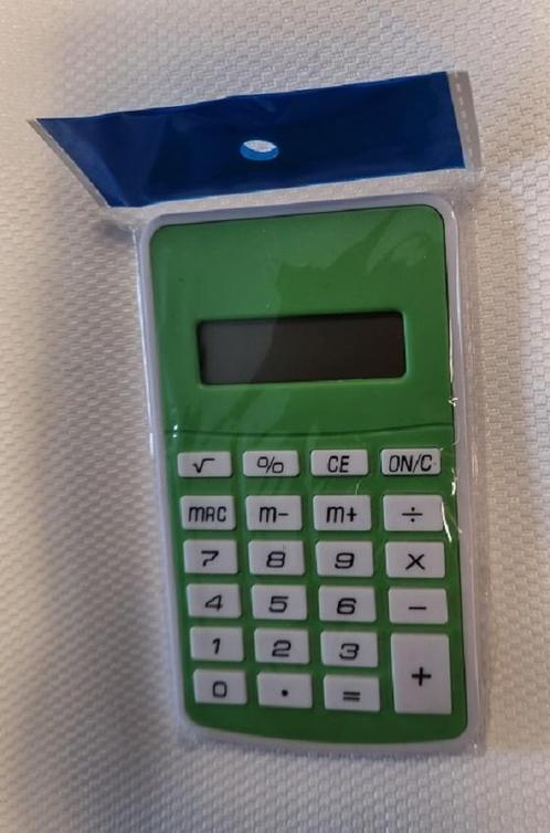 Calculator rekenmachine 8 digit 12x7x0,7cm kleur Groen -..., Verzamelen, Speelkaarten, Jokers en Kwartetten, Nieuw, Verzenden