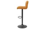 Draaibare retro barkruk PORTLAND mosterdgeel fluwelen, Huis en Inrichting, Ophalen of Verzenden, Nieuw