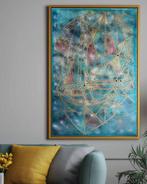 Ksavera - Abstract A1438 - Pearlescent painting on XXL, Antiek en Kunst