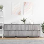 vidaXL Dressoirs 3 st bewerkt hout grijs sonoma eikenkleurig, Huis en Inrichting, Kasten | Dressoirs, Verzenden, Nieuw, Overige houtsoorten