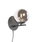 Art Deco wandlamp zwart en smoke glas - Flore, Huis en Inrichting, Lampen | Wandlampen, Nieuw, Overige materialen, Design