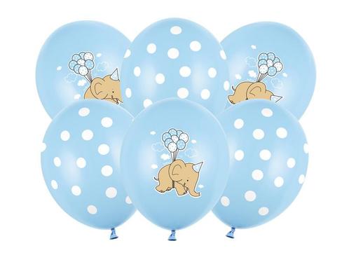 Ballonnen Baby Olifantje Blauw 30cm 6st, Hobby en Vrije tijd, Feestartikelen, Nieuw, Verzenden