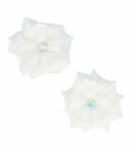 Haarspeld Duckklem Bloem 6cm Strass Wit, Nieuw