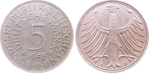 Duitsland 5 Dm 1958 J Bondsrepubliek Ss+ inklusiv Experti..., Postzegels en Munten, Munten | Europa | Niet-Euromunten, Verzenden