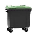 Afvalcontainer 770 liter grijs met groen deksel, Huis en Inrichting, Woonaccessoires | Prullenbakken, Nieuw, Ophalen of Verzenden