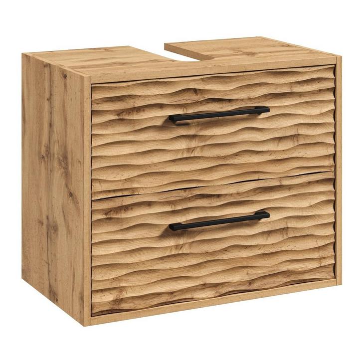Wastafelkast Etna 60 x cm x 35 cm x 50 cm Eiken Badkamerkast, Huis en Inrichting, Badkamer | Badkamermeubels, Nieuw, Wastafelkast