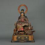 Beeld van Kichijôten  - Polychroom hout, Glas - Japan -, Antiek en Kunst