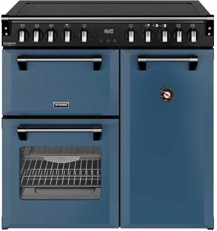 Stoves Richmond 90 Ei DX RTY inductie fornuis - twilight blu, Witgoed en Apparatuur, Fornuizen, 60 cm of meer, Vrijstaand, 5 kookzones of meer