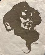 Giorgio Kienerk (1869-1948) - Studio di volto femminile, Antiek en Kunst, Kunst | Schilderijen | Klassiek