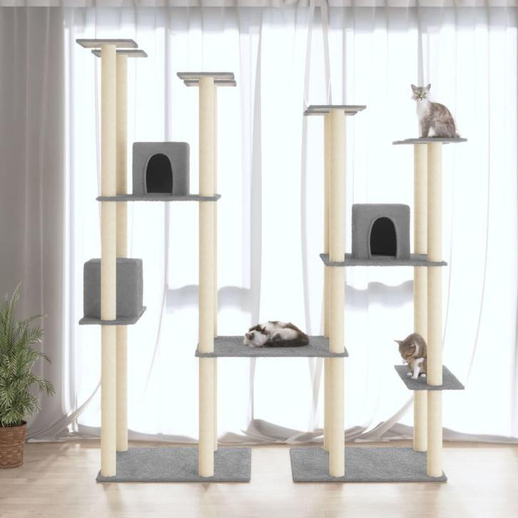 vidaXL Kattenmeubel met sisal krabpalen 174 cm lichtgrijs, Dieren en Toebehoren, Katten-accessoires, Nieuw, Verzenden