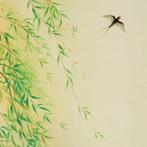 Willow and Swallow with Original Box (Tomobako) - Toda, Antiek en Kunst