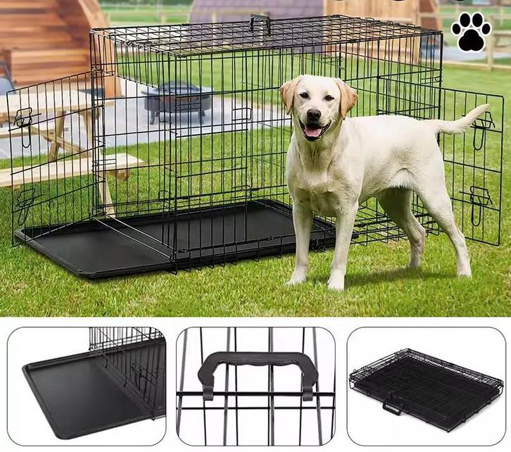 Hondenbench Zwart | Nieuwe Bench in Verschillende Maten, Dieren en Toebehoren, Hondenbenches, Nieuw, Verzenden