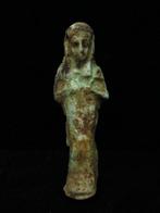 Oud-Egyptisch Faience Ushabti houdt een schoffel en een