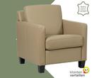 Leren fauteuil Smart - Massif Safari (taupe/grijs) - Poten, Huis en Inrichting, Fauteuils, Nieuw, Ophalen of Verzenden, Bohemian, Eigentijds, Modern, Retro