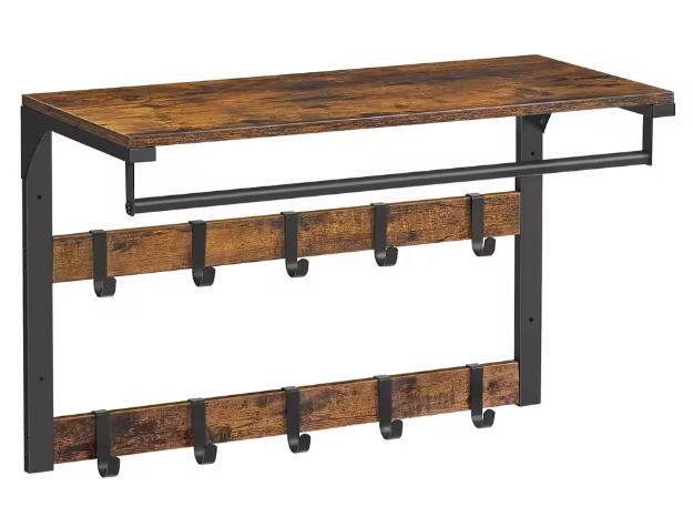 Wandkapstok met plank en 10 haken, Kleding | Dames, Kledingrekken, Nieuw, Verzenden