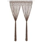 Macrame Gordijn Taupe - 140x240 | Tweedekansje | OP=OP, Huis en Inrichting, Stoffering | Gordijnen en Lamellen, Ophalen of Verzenden