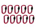 Set van 10 karabijnhaken, kleur 5: red, 100 kg, Doe-het-zelf en Verbouw, Gereedschap | Handgereedschap, Ophalen of Verzenden, Nieuw
