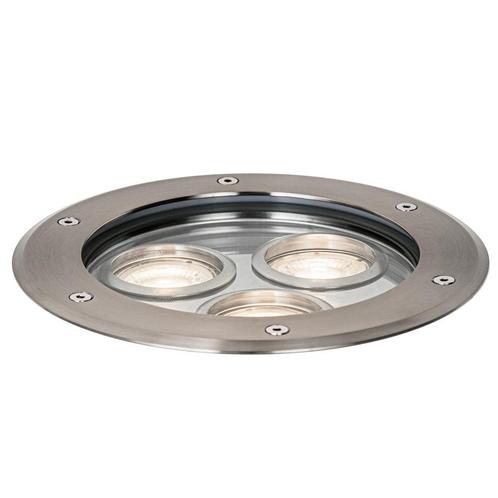 Moderne grondspot staal 3-lichts IP65 - Tribus, Tuin en Terras, Buitenverlichting, Nieuw, Minder dan 50 watt, Overige materialen