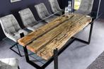 Design glazen eettafel BARRACUDA 220 cm natuurlijk massief, Huis en Inrichting, Tafels | Eettafels, Ophalen of Verzenden, Nieuw