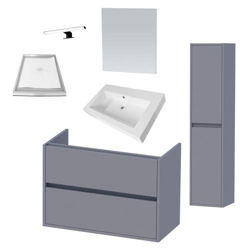 Badkamermeubelset NEXXT 80cm Mat Grijs, Doe-het-zelf en Verbouw, Sanitair, Bad, Nieuw, Ophalen of Verzenden