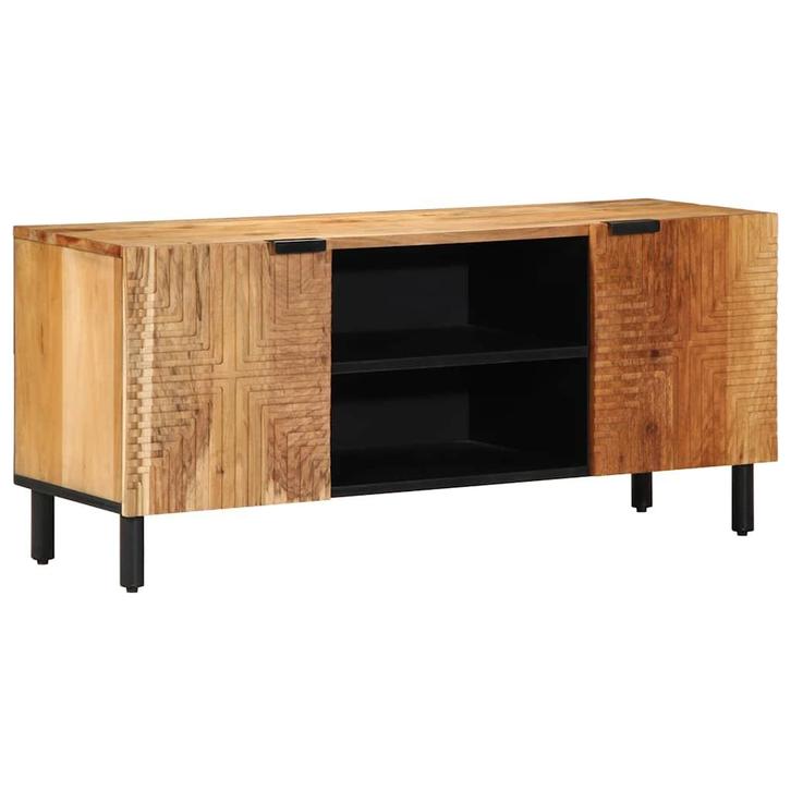 vidaXL TV-kast 105x33x46 cm massief acaciahout, Huis en Inrichting, Woonaccessoires | Cd- en Dvd-rekken, Nieuw, Verzenden