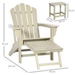 TRUUSK Adirondack Tuinstoel Met Bijzettafel En Voetenbankje,, Verzenden, Nieuw