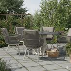 Tivoli Pasadena dining tuinset 140 cm rond 6 delig latte, Tuin en Terras, Tuinsets en Loungesets, Ophalen of Verzenden, Nieuw