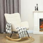 TRUUSK Schommelstoel met Fluwelen Look - Armleuning - Houten, Verzenden