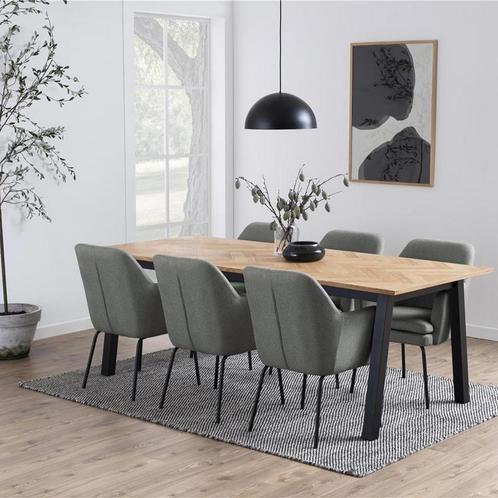 35% korting | Gestoffeerde eetkamerstoel lichtgrijs | met, Huis en Inrichting, Stoelen, Eén, Grijs, Nieuw, Stof, Verzenden