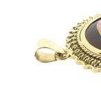 Gouden hanger met Emaille DArt portret (Hanger of bedel), Sieraden, Tassen en Uiterlijk, Bedels, Ophalen of Verzenden, Gebruikt