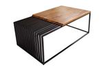 Massief houten salontafel ARCHITECTURE 100 cm bruin sheesham, Huis en Inrichting, Tafels | Salontafels, Ophalen of Verzenden, Nieuw